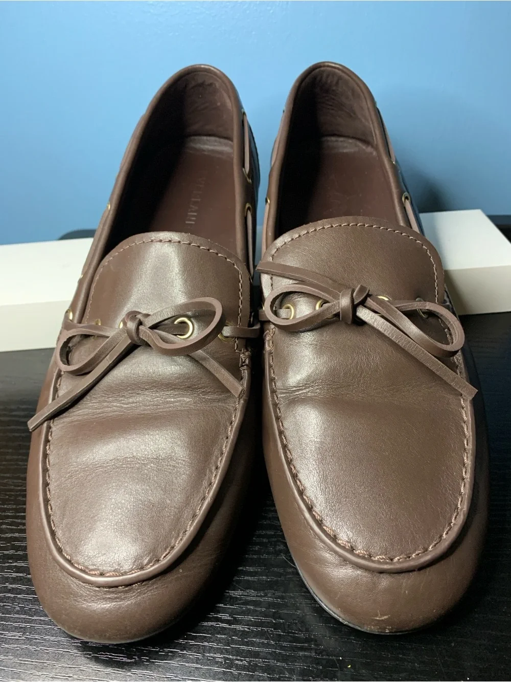 Everlane Brown Leather Women’s Bow Moccasin Loafers